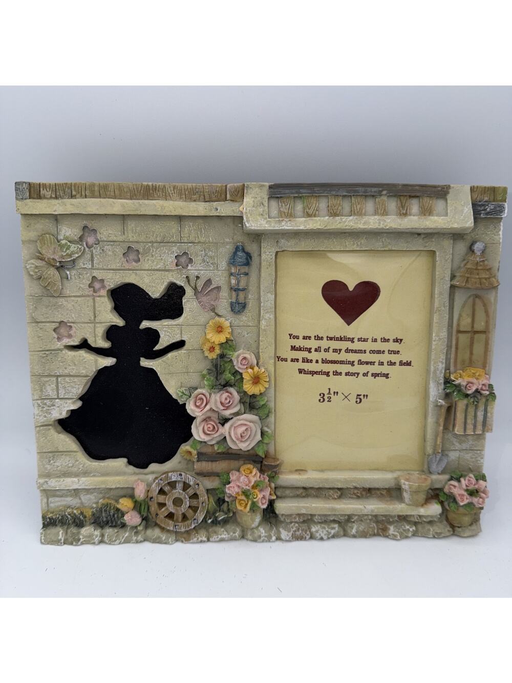 New 3D Floral Spring Butterfly Picture Photo Frame Roses Princess Girl Cottage